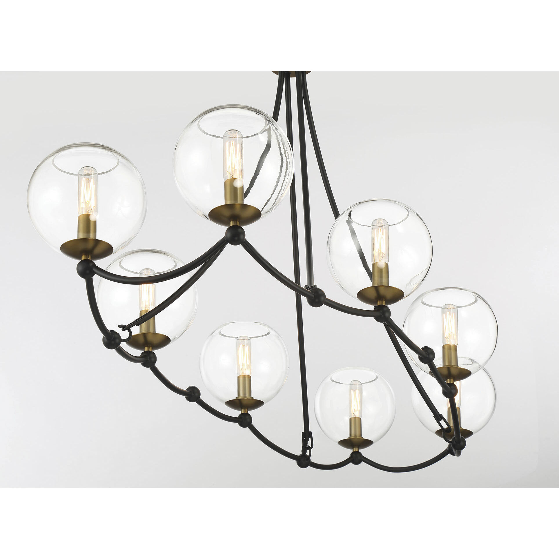 Vantage Kearney Park 8 Light 44 inch Coal and Soft Brass Island Light Ceiling Light